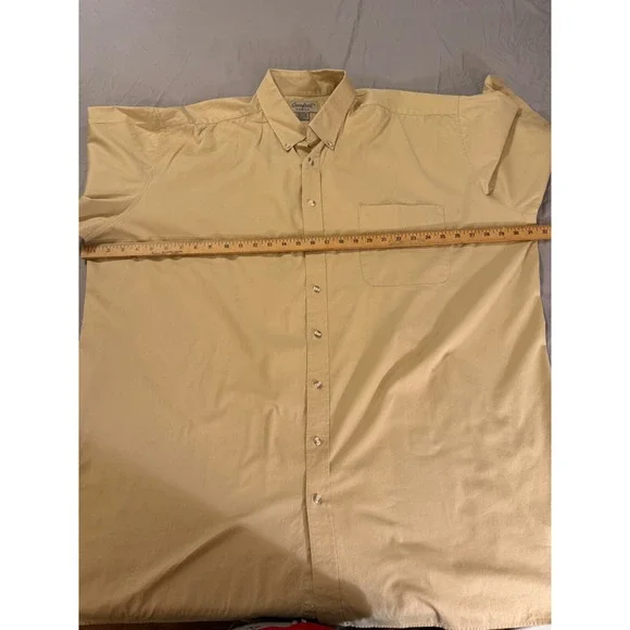 Big & Tall George Foreman Comfort Zone 3XL Khaki Beige S/S shirt - Picture 4 of 6